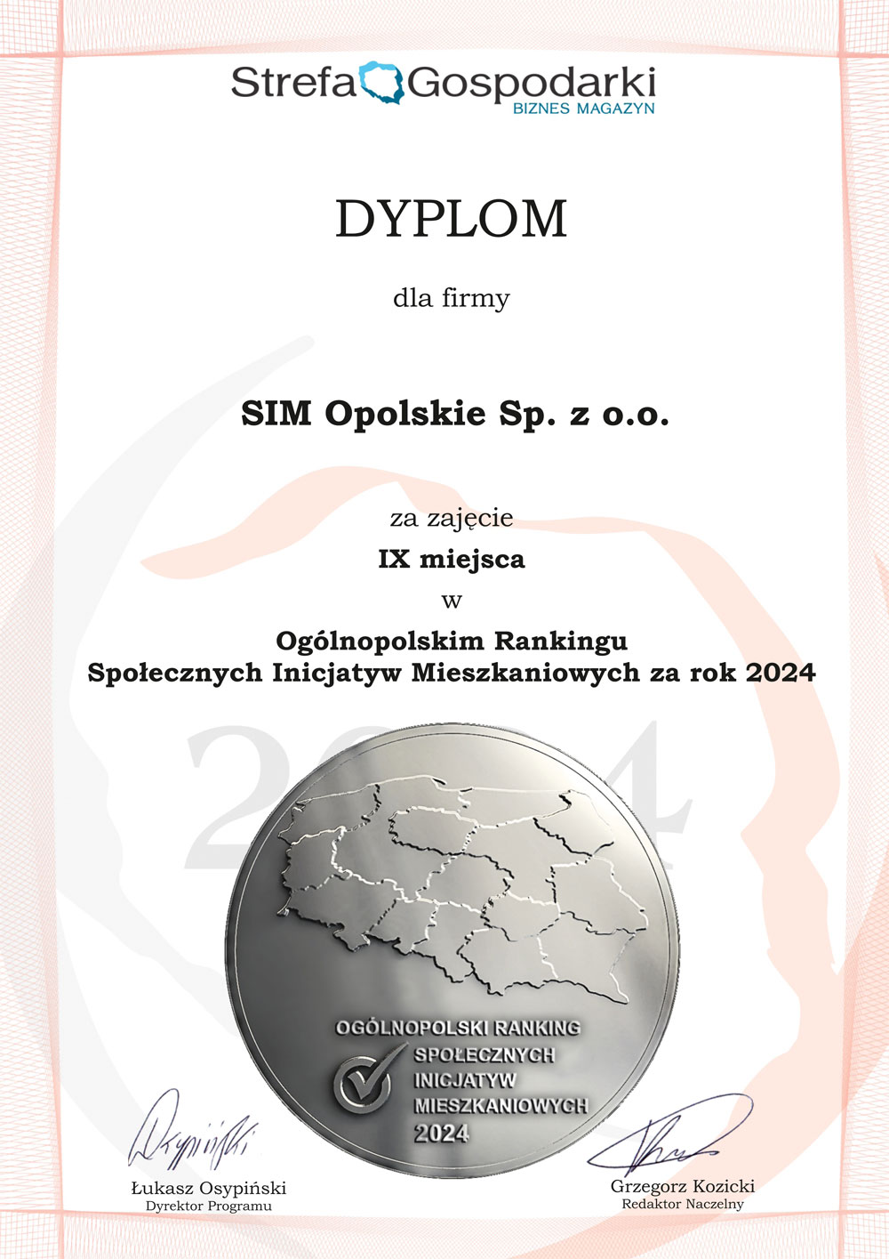 dyplom strefa gospodarki